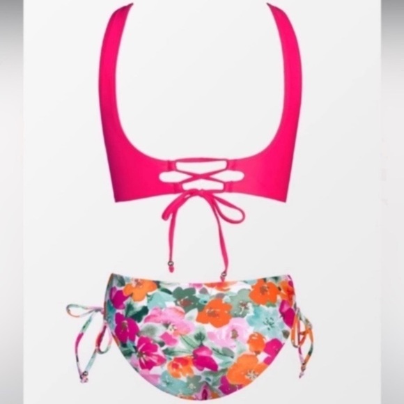 ~Women's Bikini Swimsuit Front Cross Lace Up Two Piece Bathing Suit~ - Picture 6 of 8